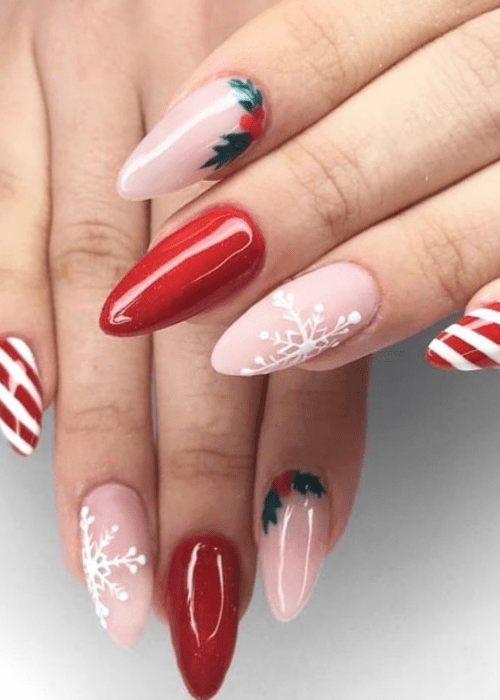 Christmas red Nails - Nail Art