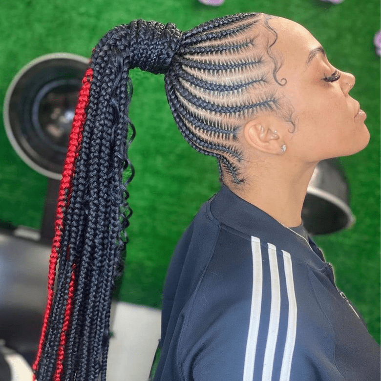 Braided ponytail and bun