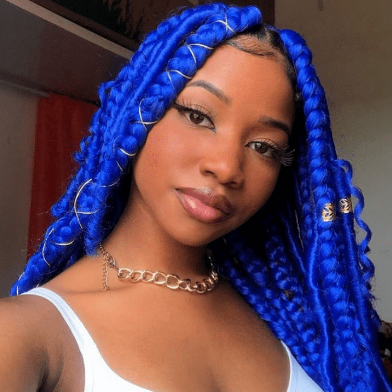 Blue goddess box braids