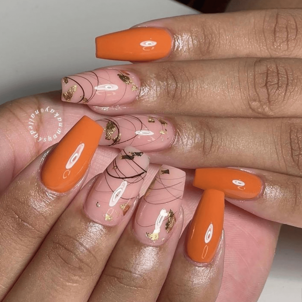 An incredible list of various fall-inspired nail designs you will enjoy. The fall nail ideas will inspire you to try them yourself. #fallnails #fallnails2021 #fallnaildesigns #fallcolors #fallacrylic