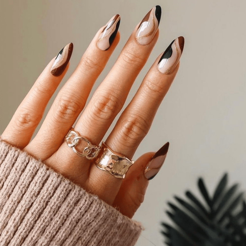 An incredible list of various fall-inspired nail designs you will enjoy. The fall nail ideas will inspire you to try them yourself. #fallnails #fallnails2021 #fallnaildesigns #fallcolors #fallacrylic