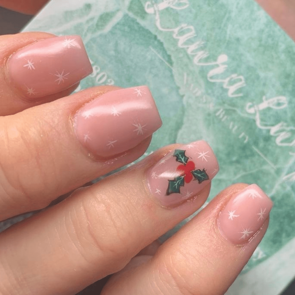 Mistletoe nail design