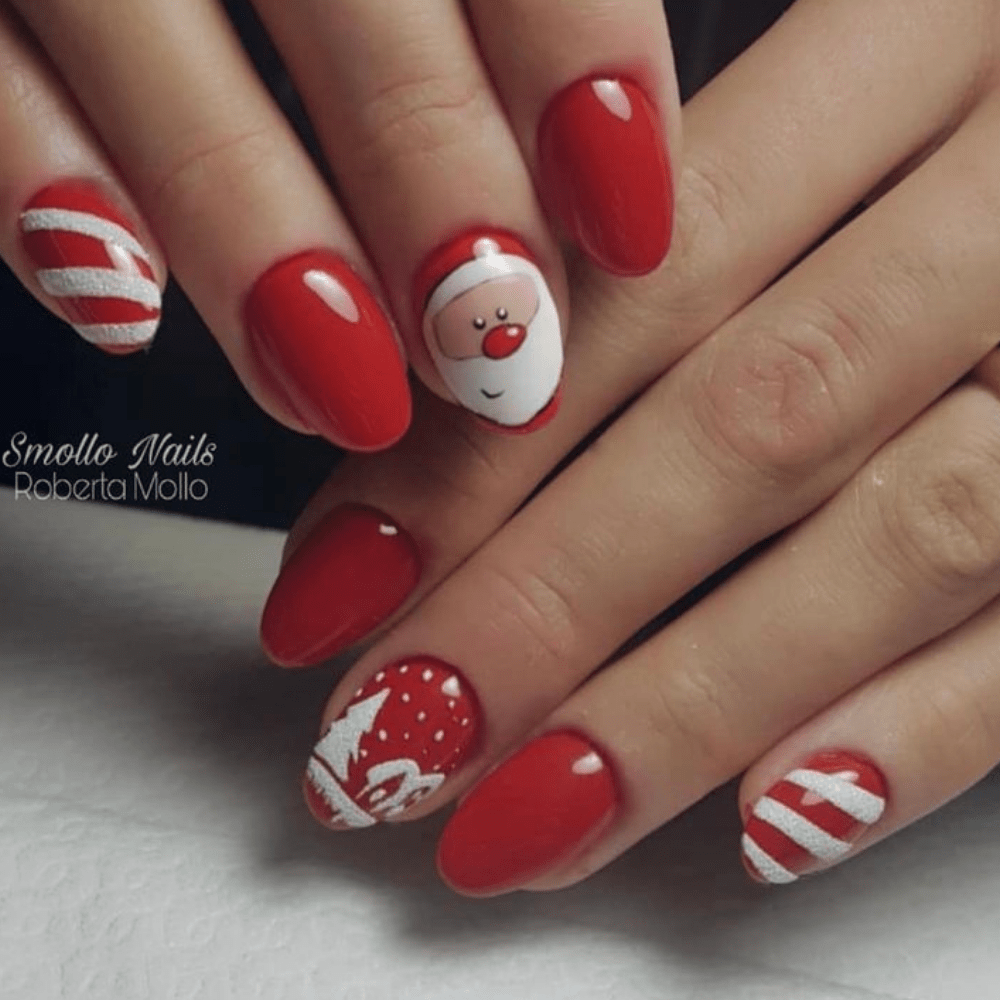 Santa Claus nail designs