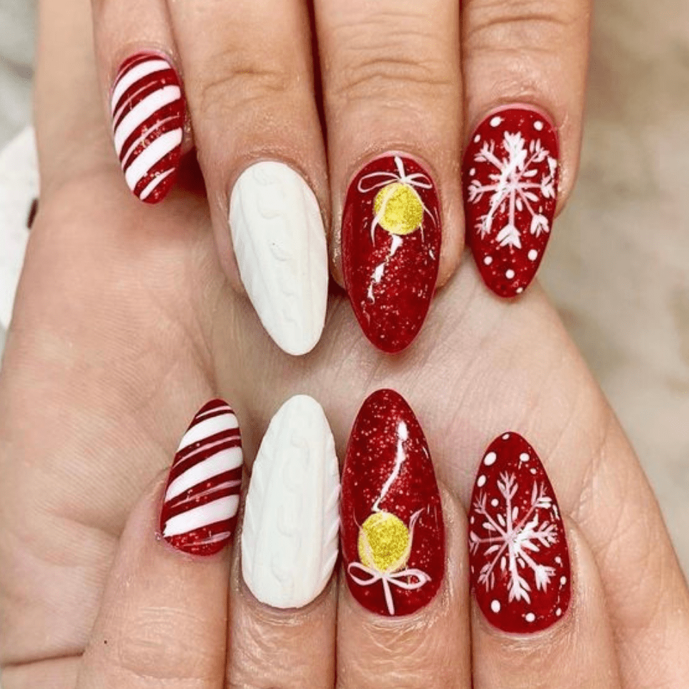 A Christmas nail design