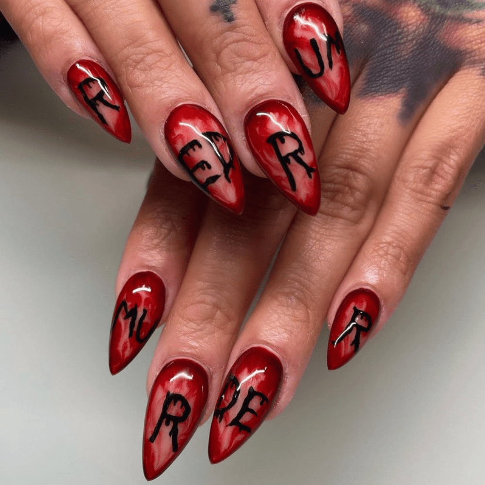 Nail design based on the movie The Shining