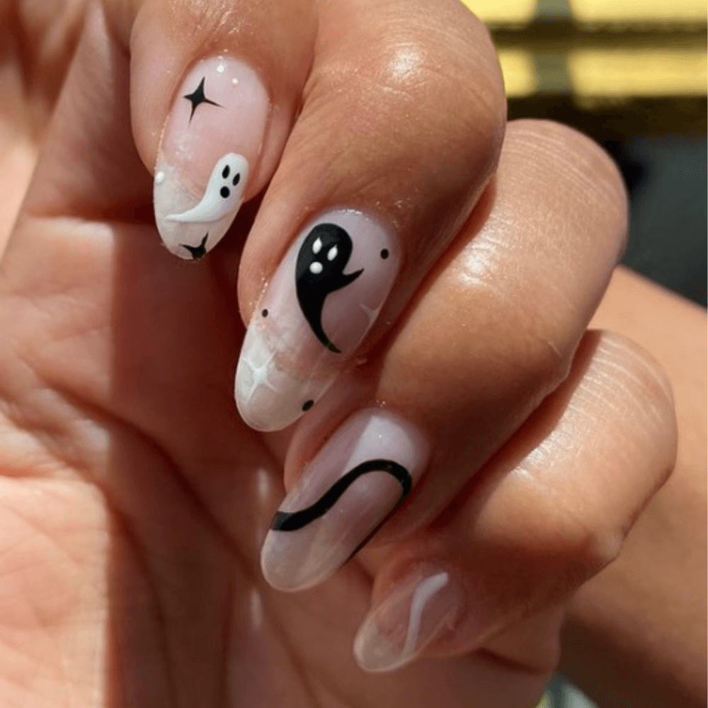 halloween ghost nail designs