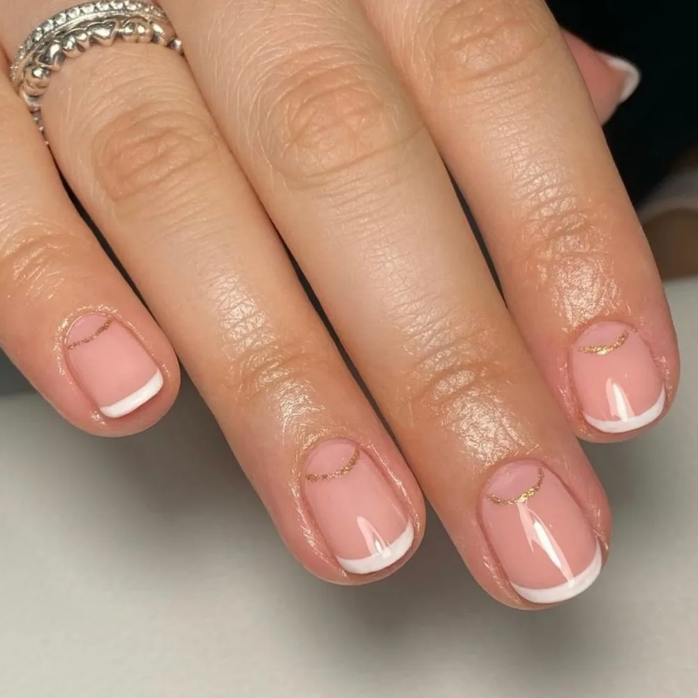 A Simple Double French Tip Design