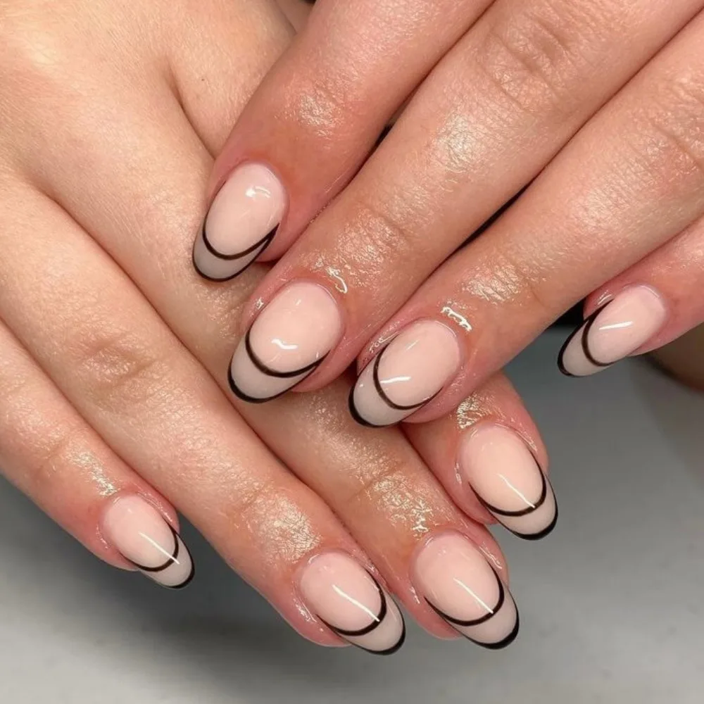French Tips With Negative Space