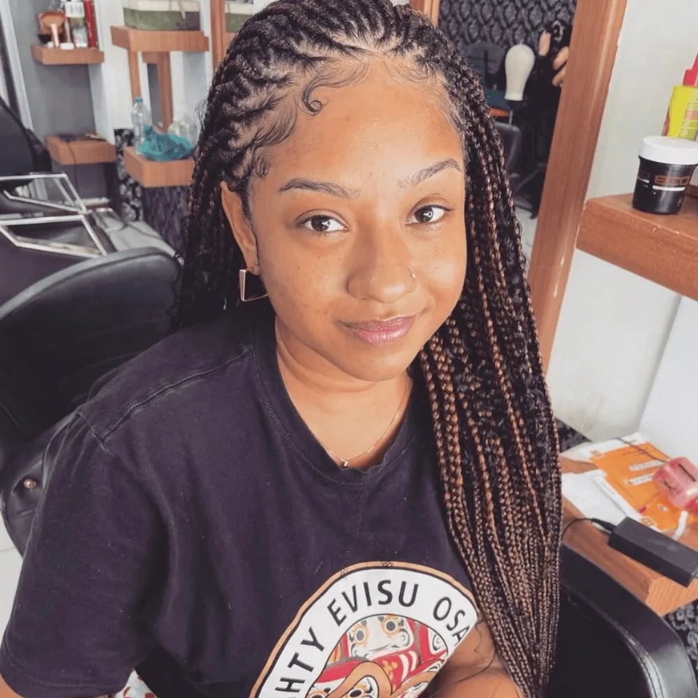 Half Cornrows Half Box Braids