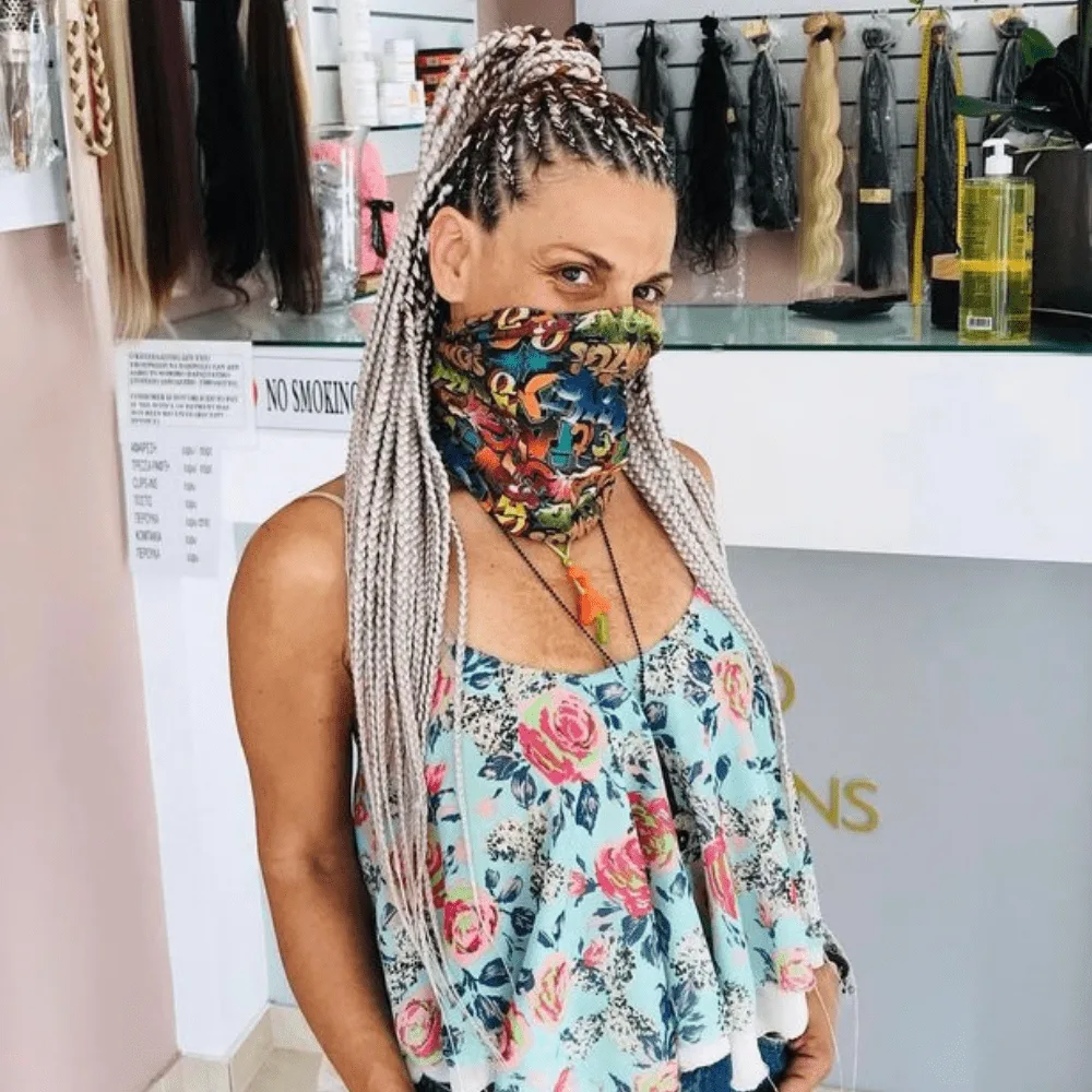 Colored Braided Ponytail