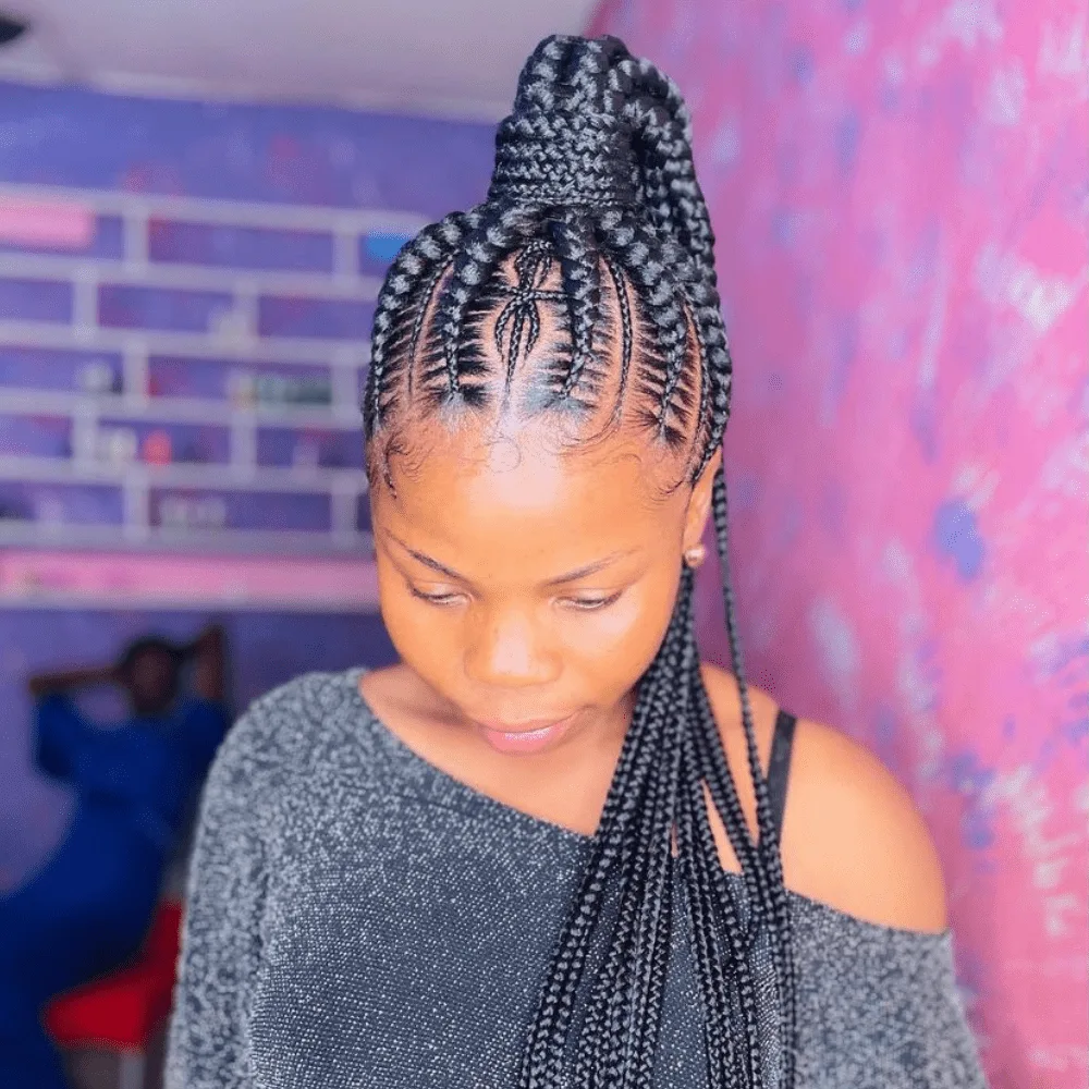 Beautiful Cornrows Into a Ponytail