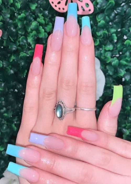French Tip With Colors